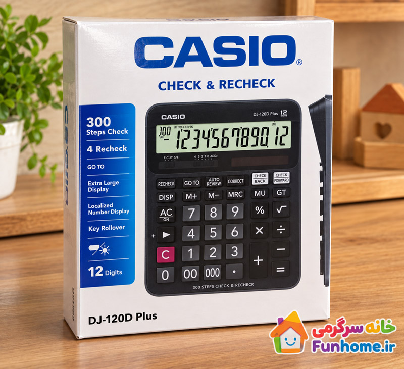 ماشین حساب رومیزی کاسیو CASIO DJ-120D Plus دوازده رقمی
