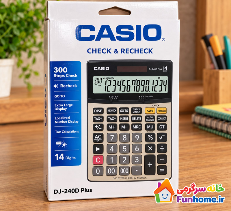 ماشین حساب رومیزی کاسیو CASIO DJ-240D Plus چهارده رقمی