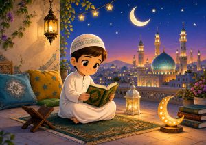 طرح رنگ‌آمیزی مذهبی کودک | مسجد ایرانی و قرآن