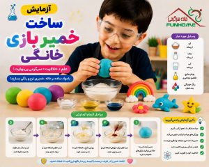آزمایش ساخت خمیر بازی خانگی 🧑‍🔬