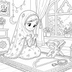 طرح رنگ‌آمیزی مذهبی کودک | مسجد ایرانی و قرآن