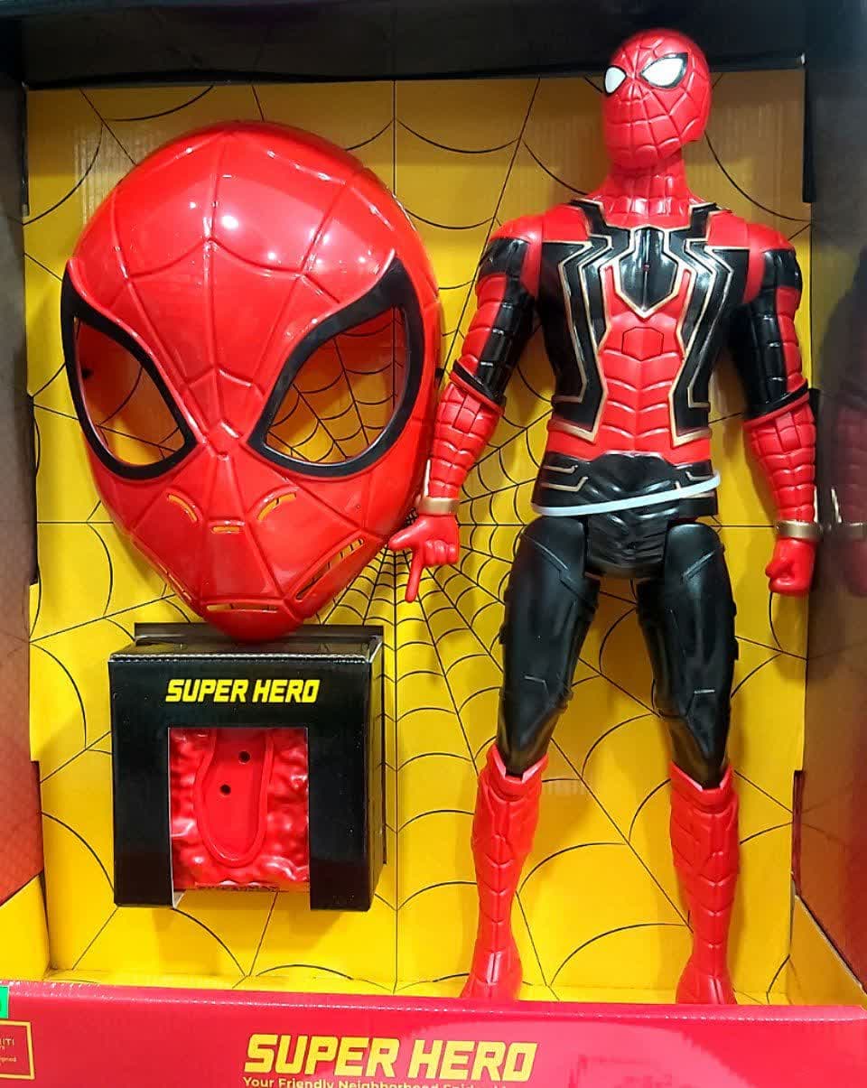 photo_۲۰۲۵-۰۳-۳۱_۱۸-۴۵-۳۳ ست اکشن فیگور بزرگ مردعنکبوتی همراه ماسک