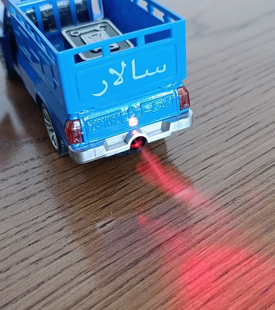 ماشین اسباب‌بازی وانت فلزی دودزا، چراغ‌دار و موزیکال